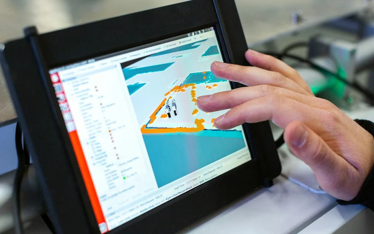 Engineer monitoring industrial equipment on a tablet