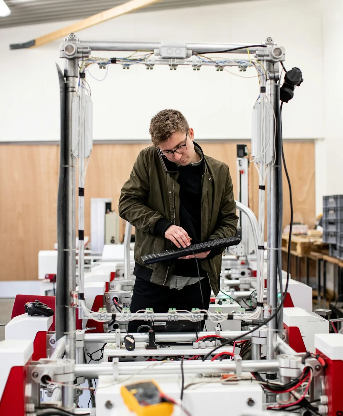 Engineer working on a factory floor